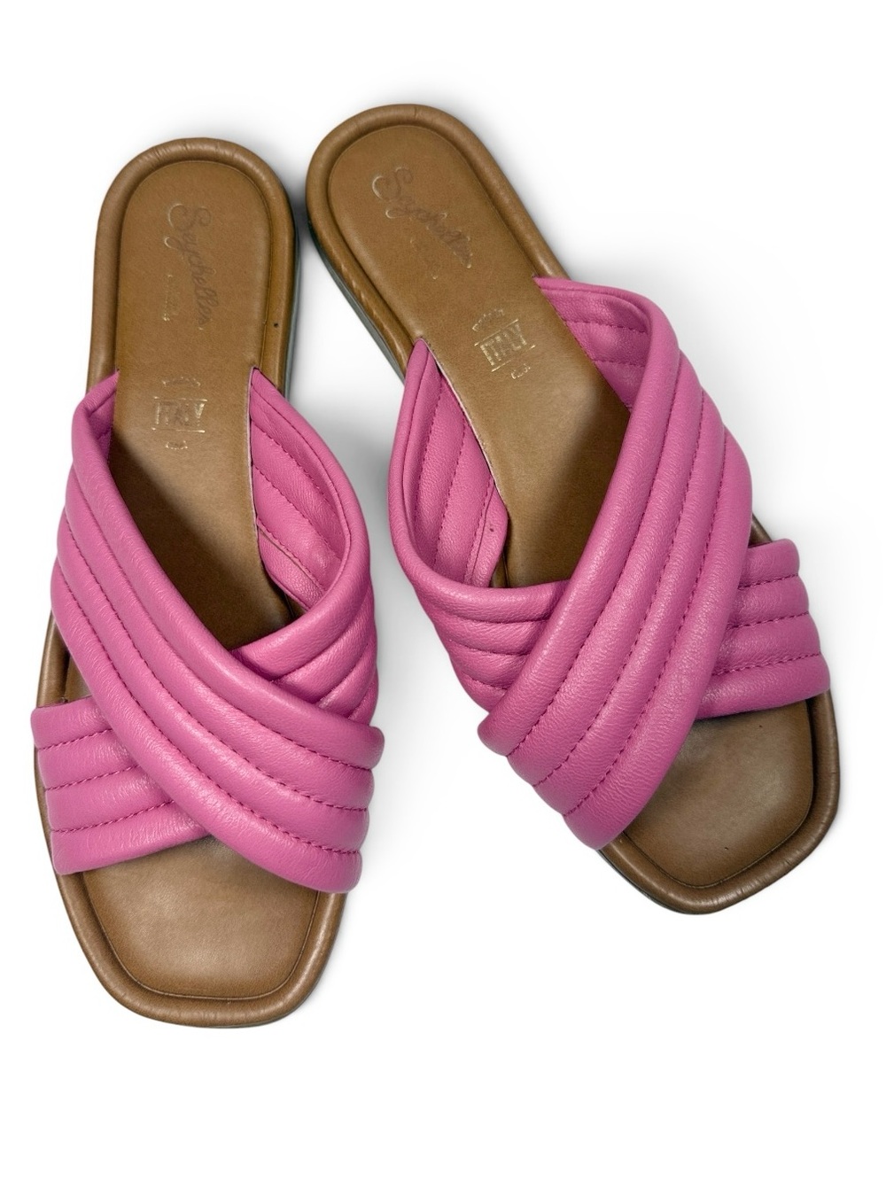 Anthropologie Seychelles Word For Word Crossband Sandals in Hot Pink S-579 Sz 11